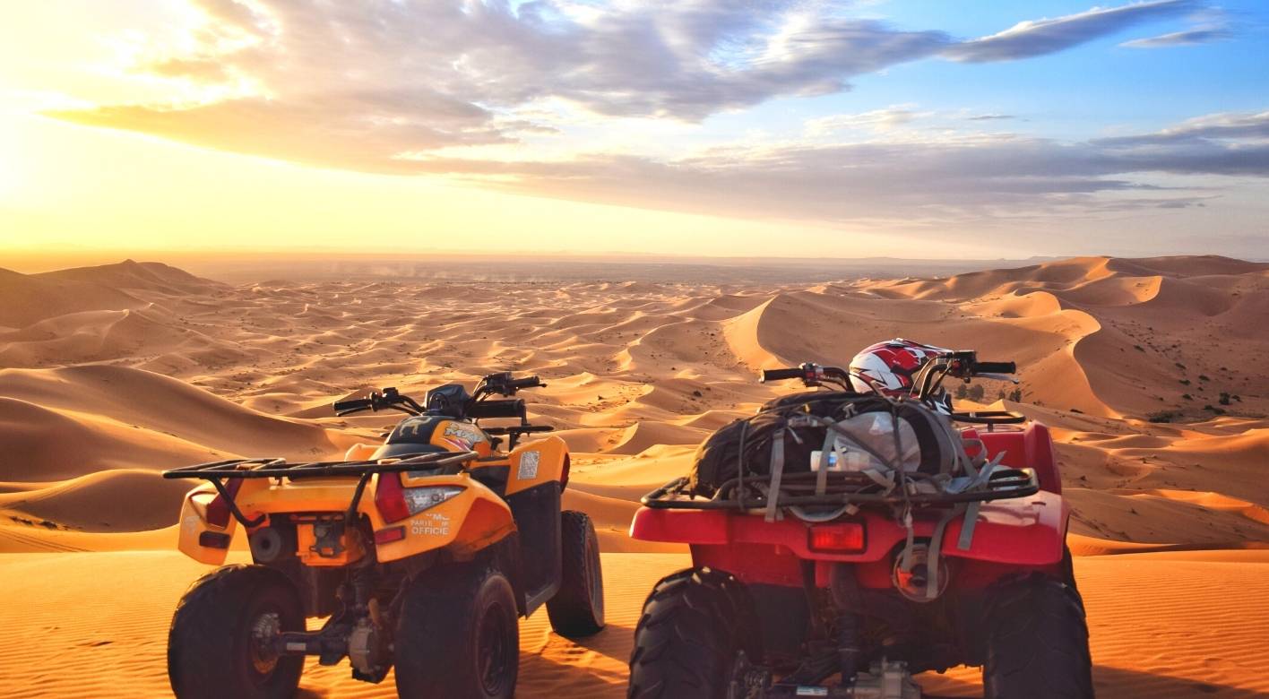 Quad Biking Tour In The Merzouga Desert Auberge Cafe Du Sud